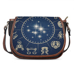 Zodiac Astrology Symbols Print Saddle Bag