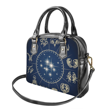 Zodiac Astrology Symbols Print Shoulder Handbag