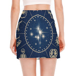 Zodiac Astrology Symbols Print Side Slit Mini Skirt