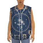 Zodiac Astrology Symbols Print Sleeveless Baseball Jersey