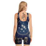Zodiac Astrology Symbols Print Sleeveless One Piece Swimsuit