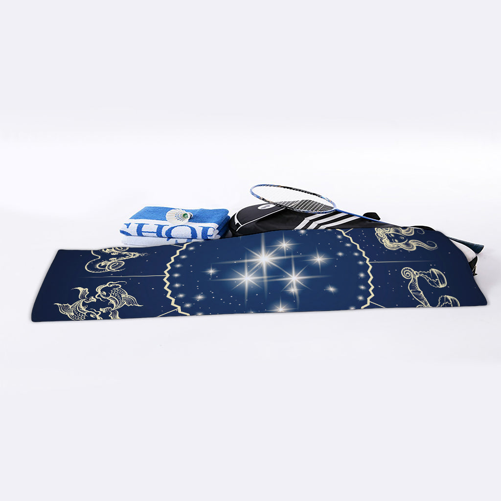 Zodiac Astrology Symbols Print Sports Towel