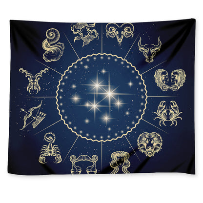 Zodiac Astrology Symbols Print Tapestry