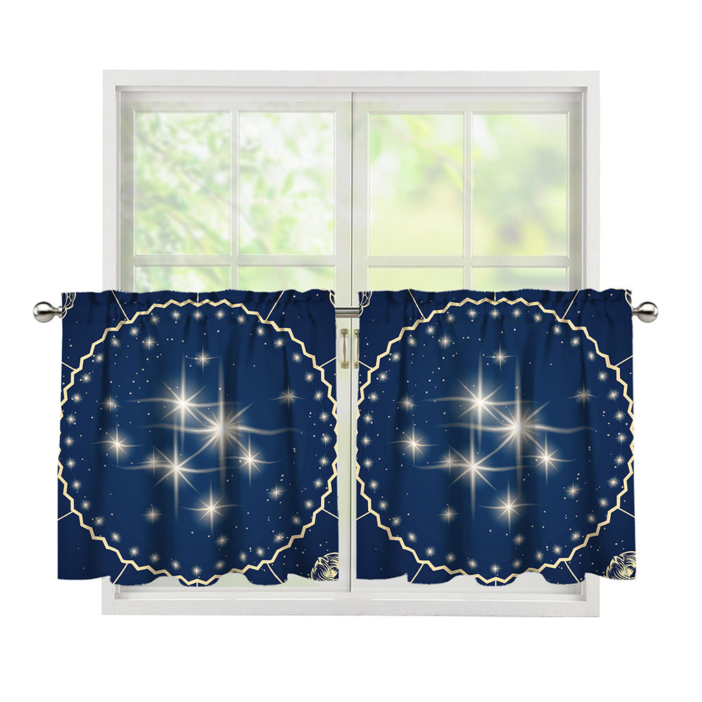 Zodiac Astrology Symbols Print Tier Curtains