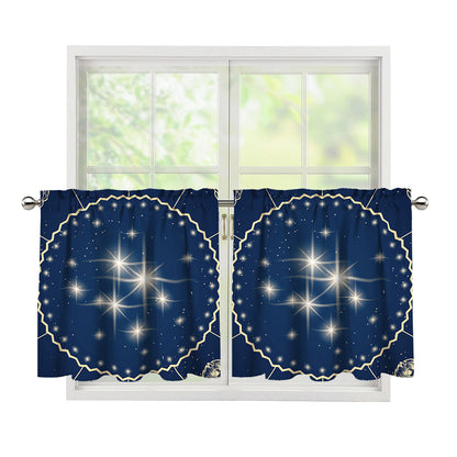 Zodiac Astrology Symbols Print Tier Curtains