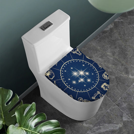 Zodiac Astrology Symbols Print Toilet Lid Cover