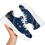 Zodiac Astrology Symbols Print White Chunky Shoes