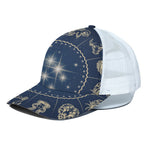Zodiac Astrology Symbols Print White Mesh Trucker Cap
