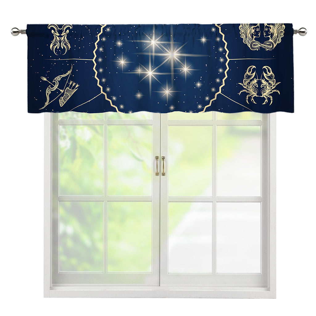 Zodiac Astrology Symbols Print Window Valance