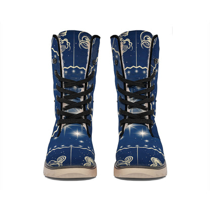 Zodiac Astrology Symbols Print Winter Boots