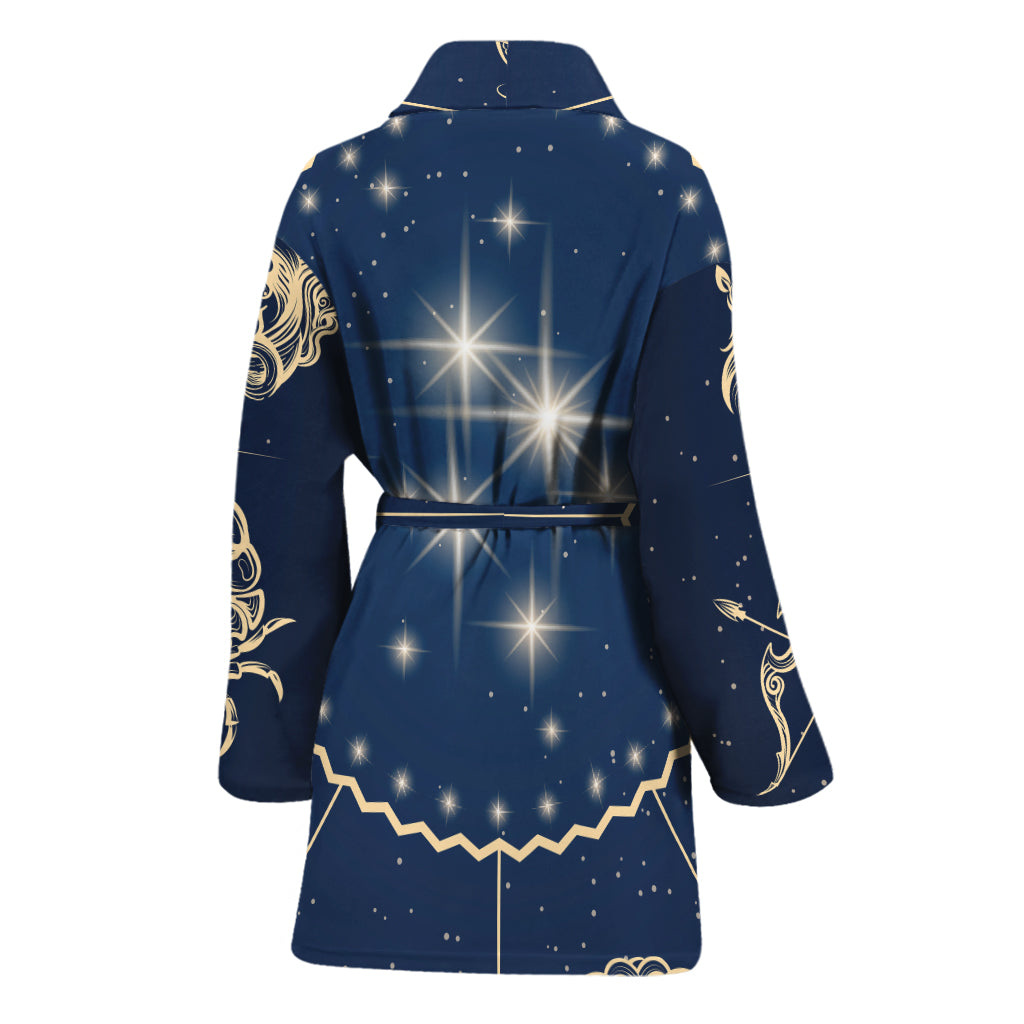 Zodiac Astrology Symbols Print Women's Bathrobe