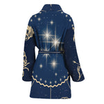 Zodiac Astrology Symbols Print Women's Bathrobe