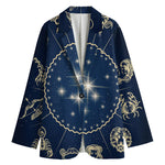 Zodiac Astrology Symbols Print Women's Blazer