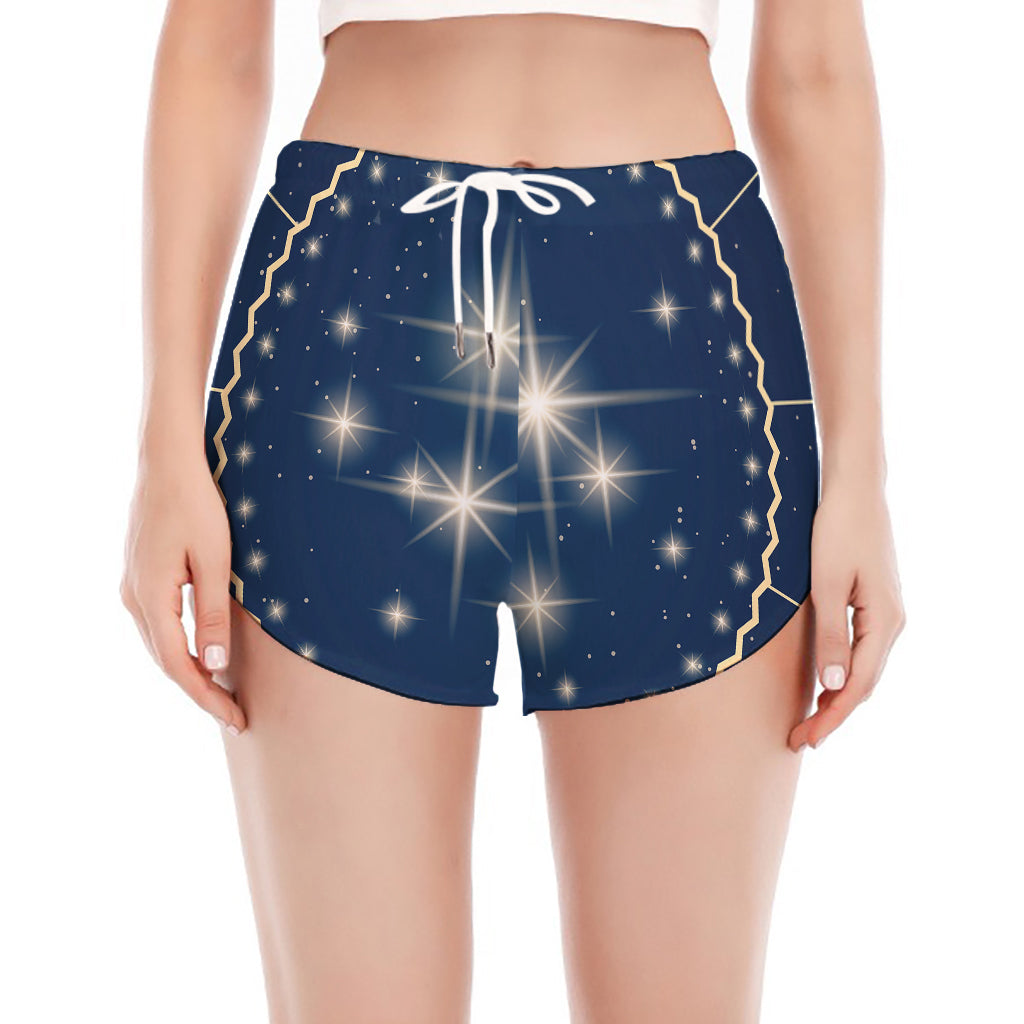 Zodiac Astrology Symbols Print Women's Split Running Shorts