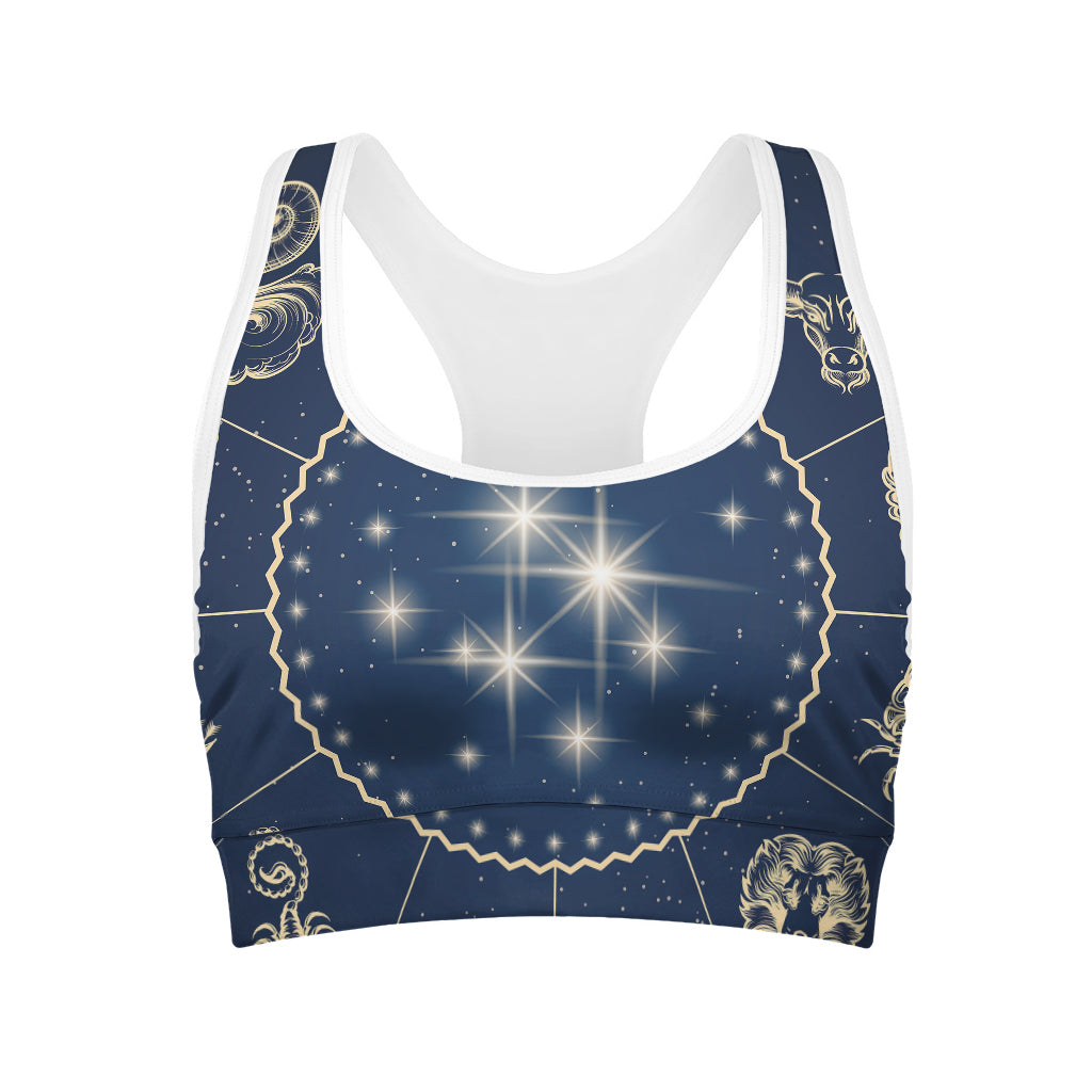 Zodiac Astrology Symbols Print Women's Sports Bra