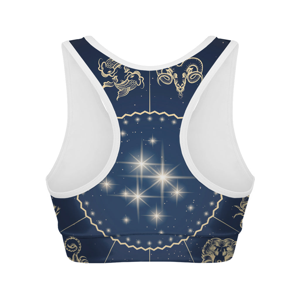 Zodiac Astrology Symbols Print Women's Sports Bra