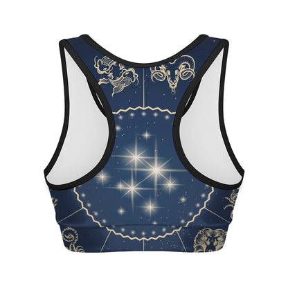Zodiac Astrology Symbols Print Women's Sports Bra