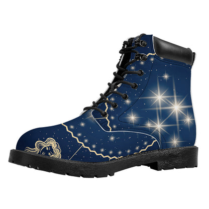 Zodiac Astrology Symbols Print Work Boots