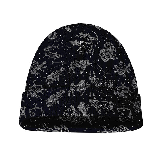 Zodiac Constellation Pattern Print Beanie