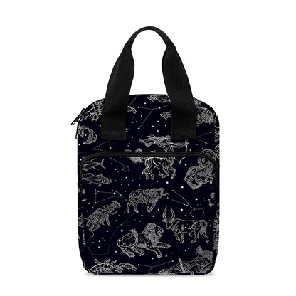 Zodiac Constellation Pattern Print Bible Tote Bag