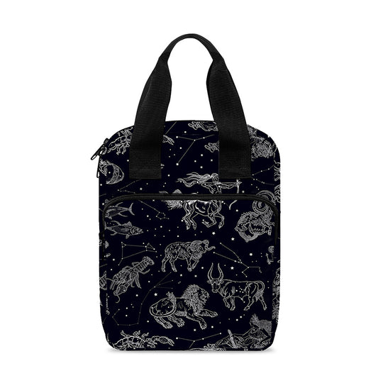 Zodiac Constellation Pattern Print Bible Tote Bag