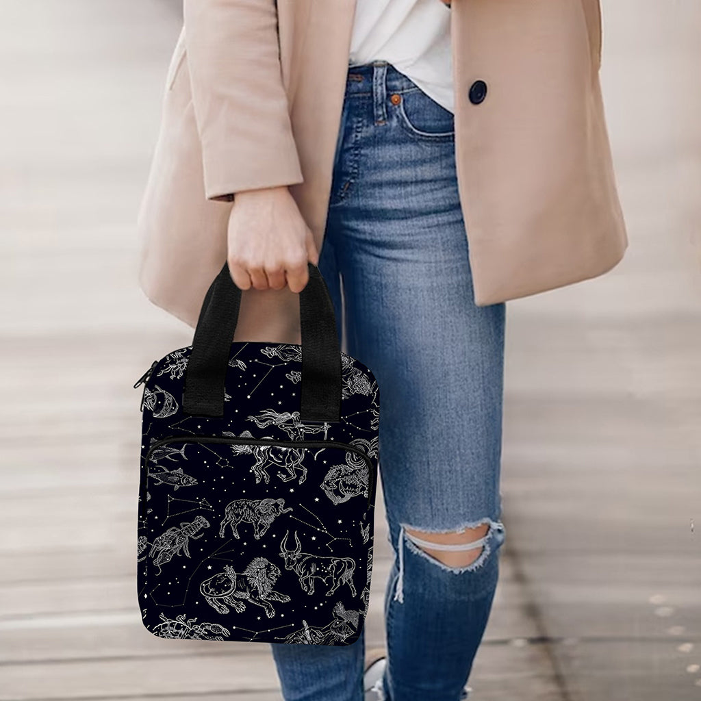 Zodiac Constellation Pattern Print Bible Tote Bag