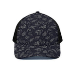 Zodiac Constellation Pattern Print Black Mesh Trucker Cap
