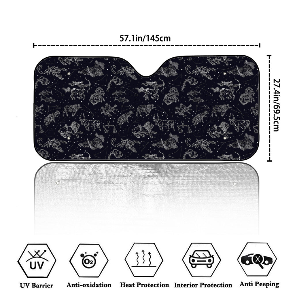 Zodiac Constellation Pattern Print Car Windshield Sun Shade