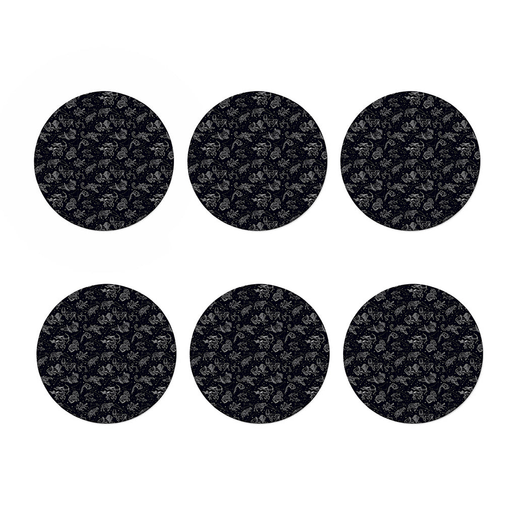 Zodiac Constellation Pattern Print Coaster Set