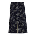 Zodiac Constellation Pattern Print Cotton Front Slit Maxi Skirt