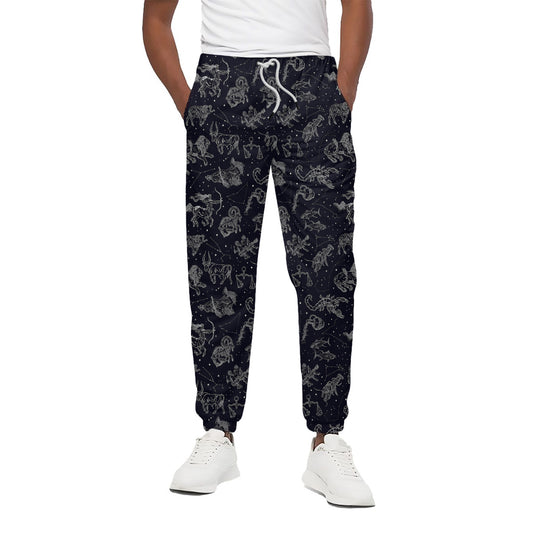 Zodiac Constellation Pattern Print Cotton Pants
