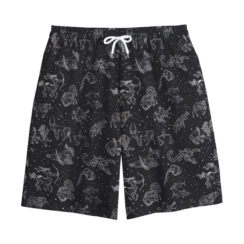 Zodiac Constellation Pattern Print Cotton Shorts