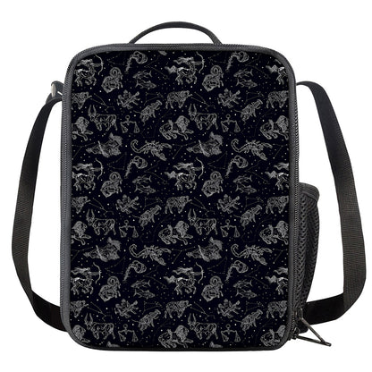 Zodiac Constellation Pattern Print Crossbody Lunch Bag