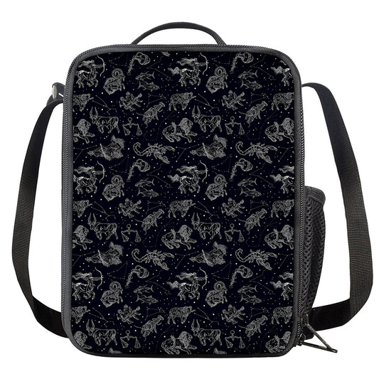 Zodiac Constellation Pattern Print Crossbody Lunch Bag