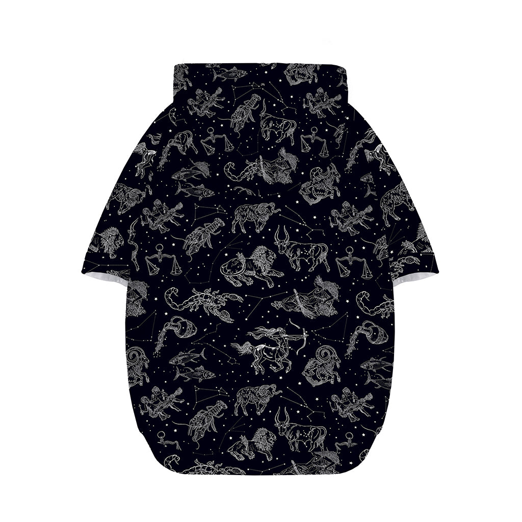 Zodiac Constellation Pattern Print Dog Zip Up Hoodie