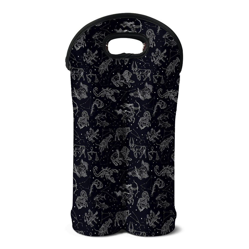 Zodiac Constellation Pattern Print Double Neoprene Wine Tote