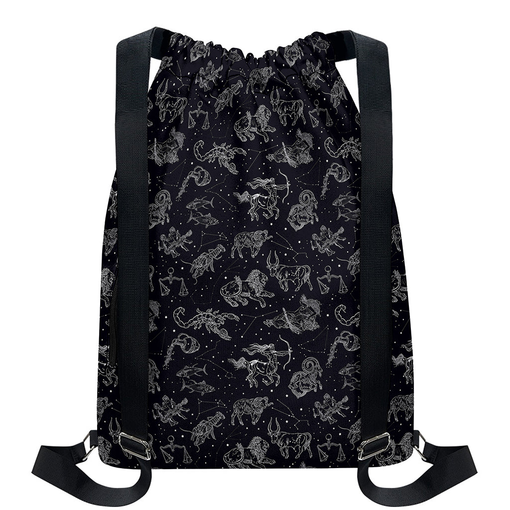 Zodiac Constellation Pattern Print Drawstring Backpack