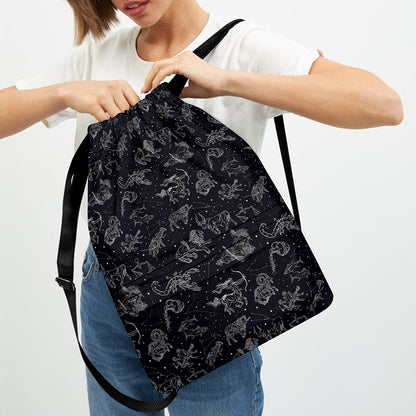 Zodiac Constellation Pattern Print Drawstring Backpack