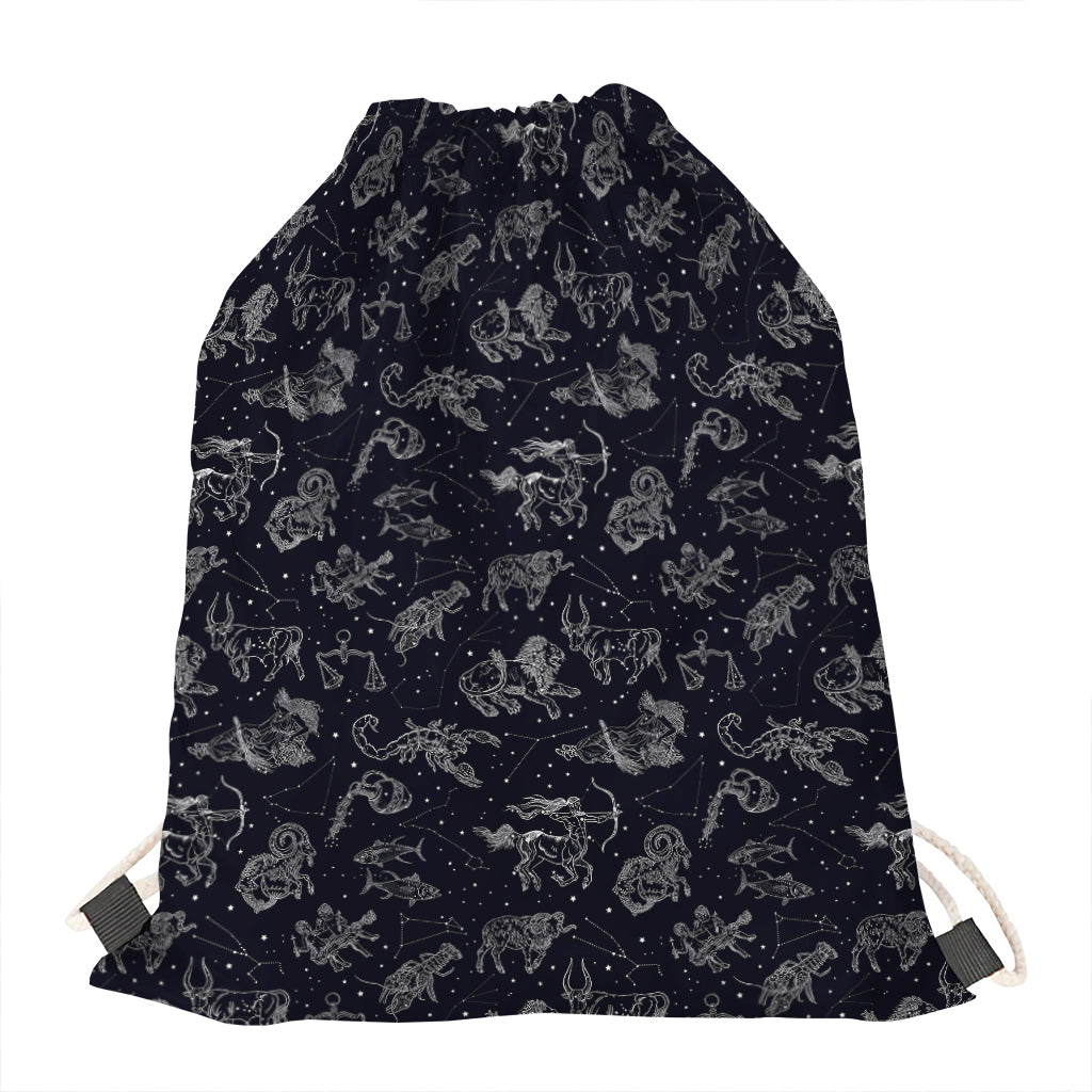 Zodiac Constellation Pattern Print Drawstring Bag