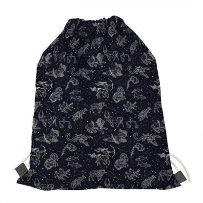 Zodiac Constellation Pattern Print Drawstring Bag