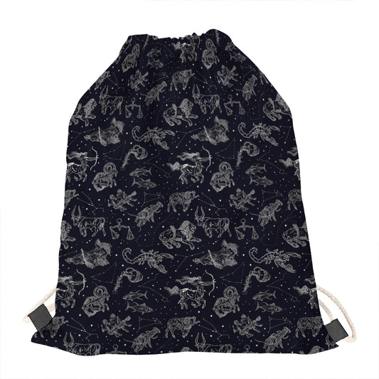 Zodiac Constellation Pattern Print Drawstring Bag
