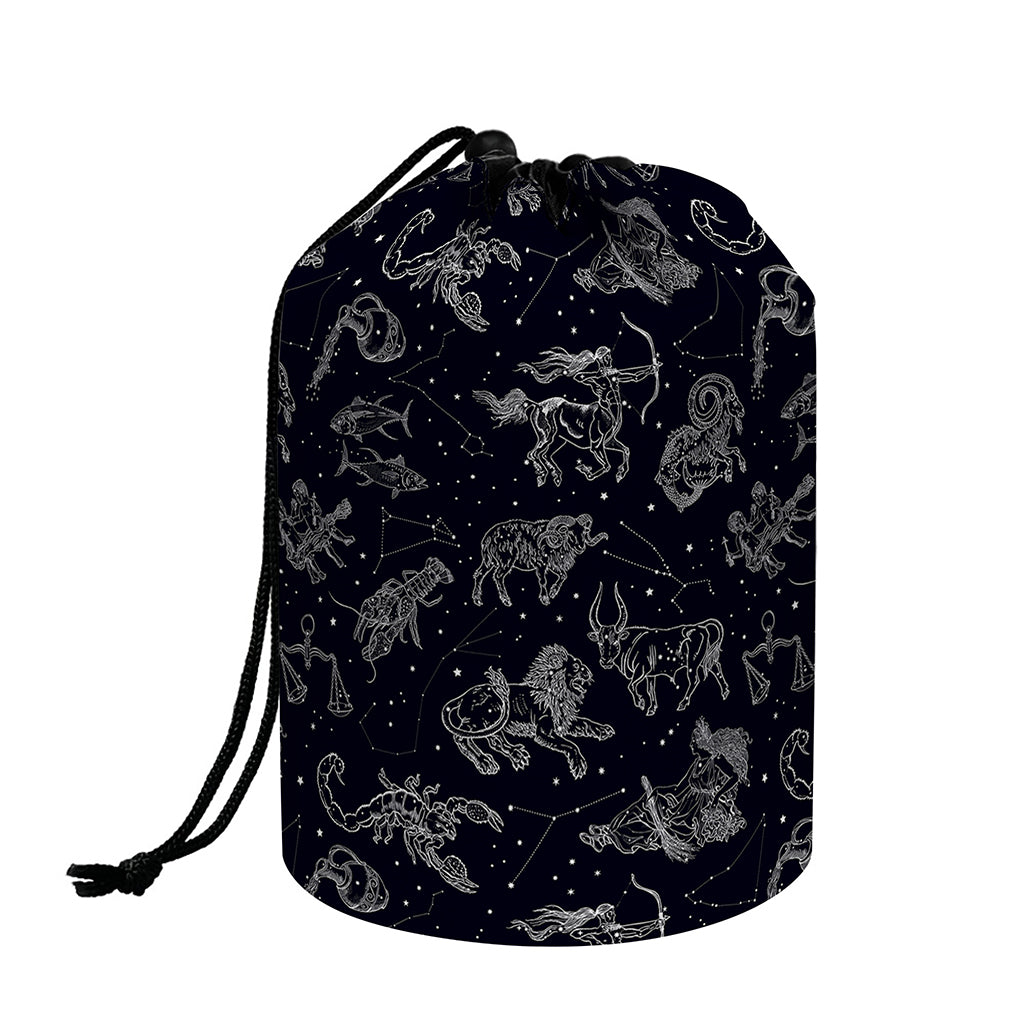 Zodiac Constellation Pattern Print Drawstring Makeup Bag