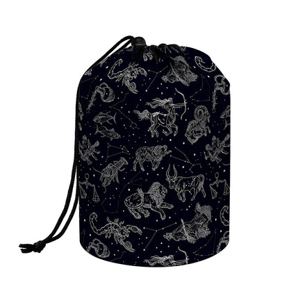 Zodiac Constellation Pattern Print Drawstring Makeup Bag