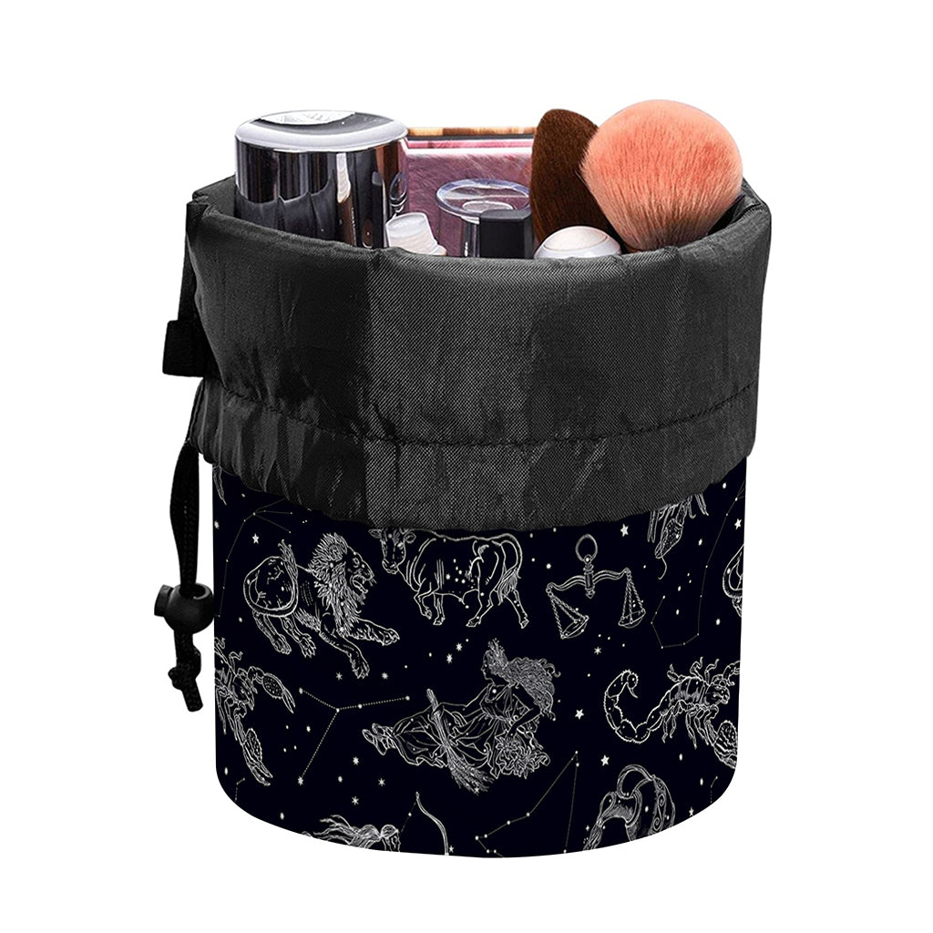 Zodiac Constellation Pattern Print Drawstring Makeup Bag