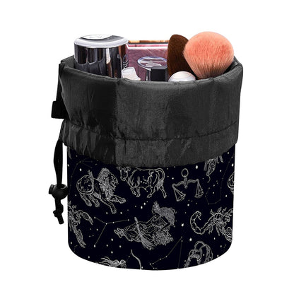 Zodiac Constellation Pattern Print Drawstring Makeup Bag