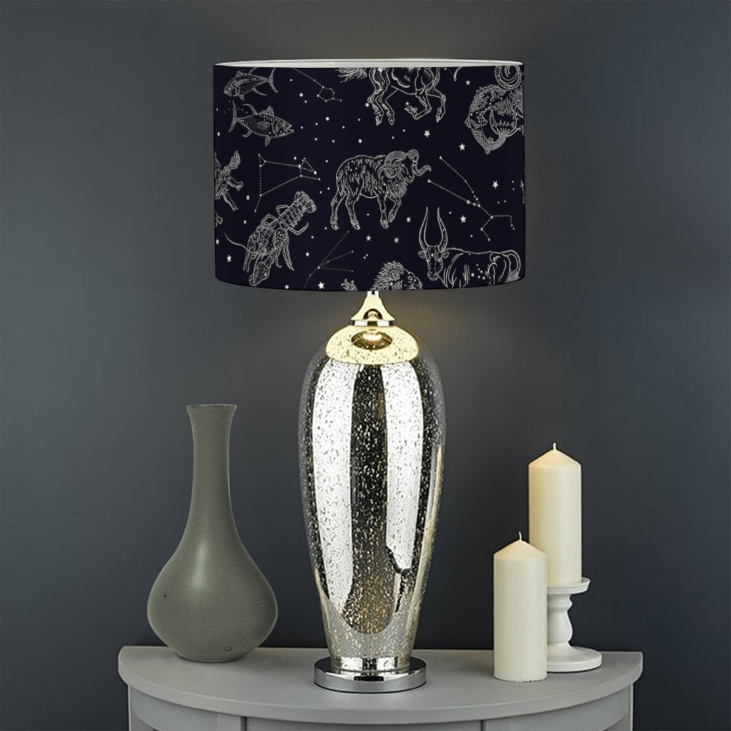 Zodiac Constellation Pattern Print Drum Lamp Shade
