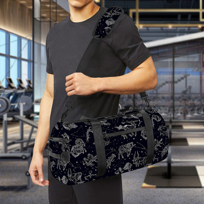 Zodiac Constellation Pattern Print Gym Bag