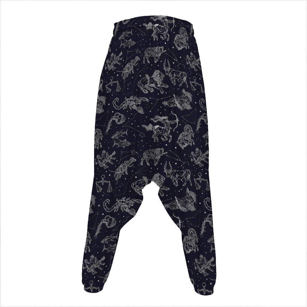 Zodiac Constellation Pattern Print Hammer Pants
