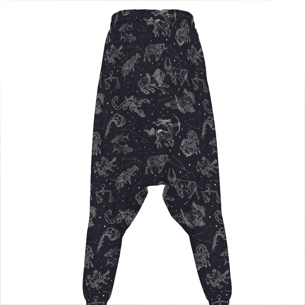 Zodiac Constellation Pattern Print Hammer Pants