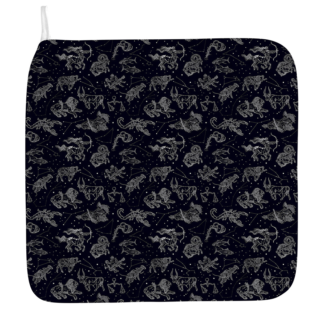 Zodiac Constellation Pattern Print Hand Towel